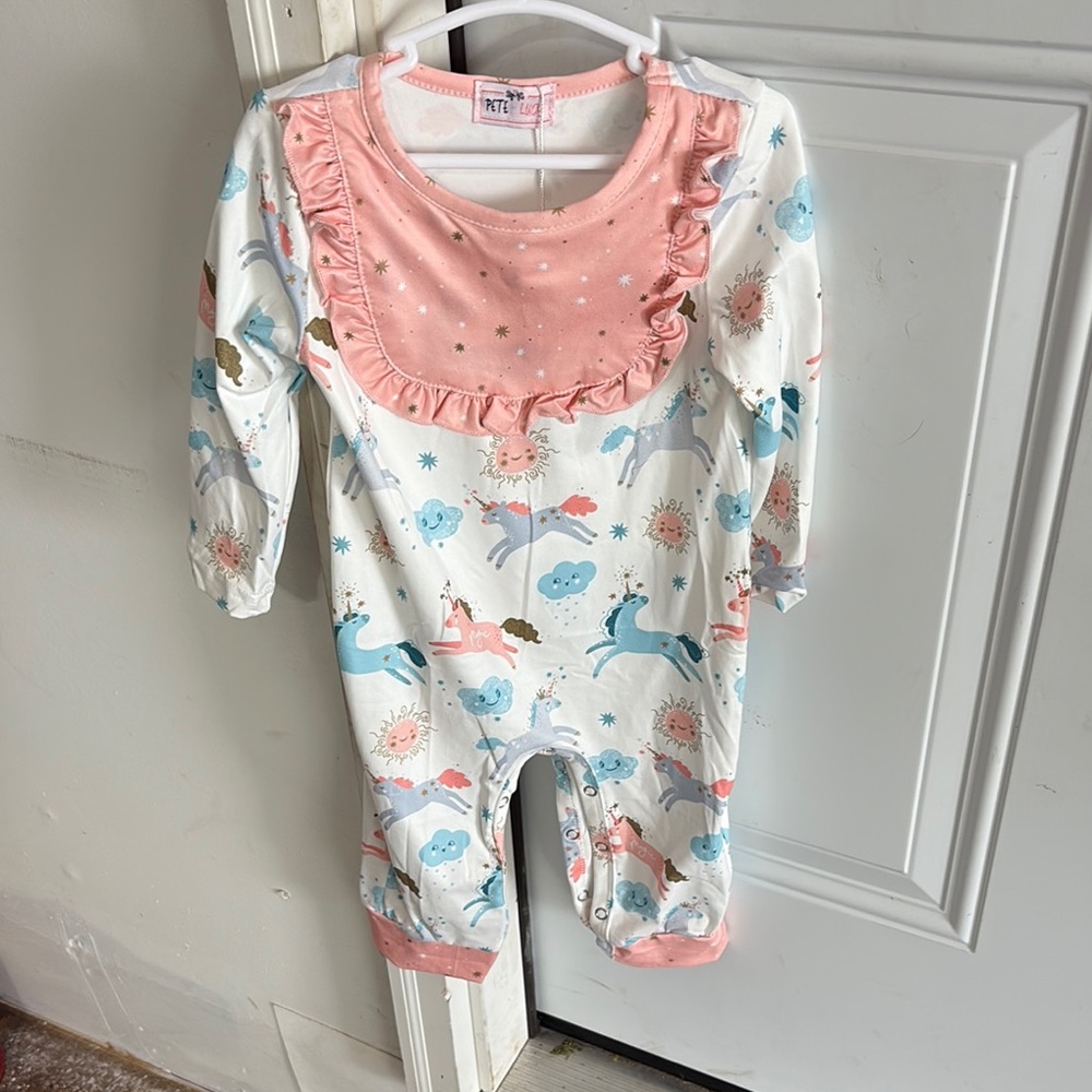 Pink and White Kids One Piece by